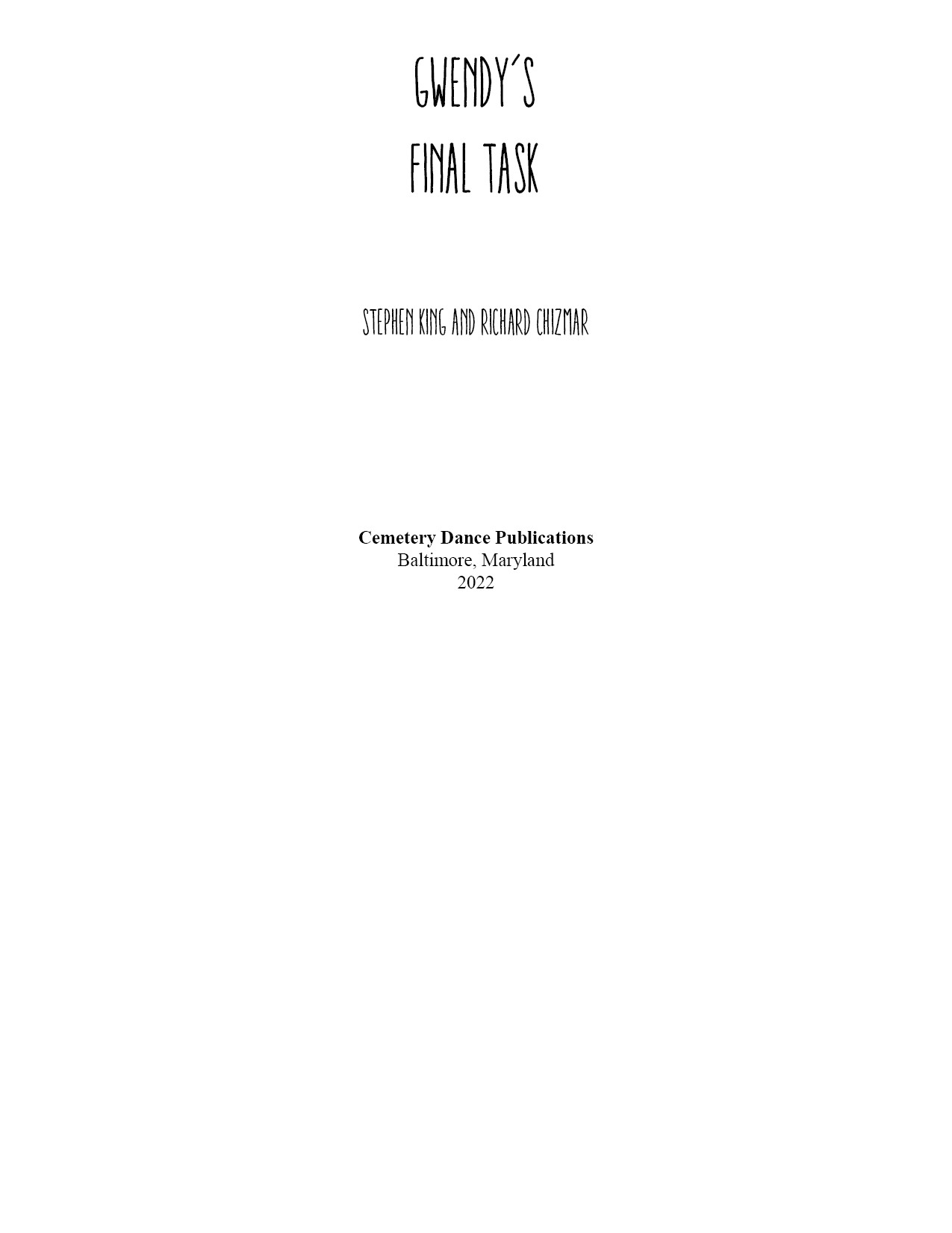 Gwendy's Final Task
